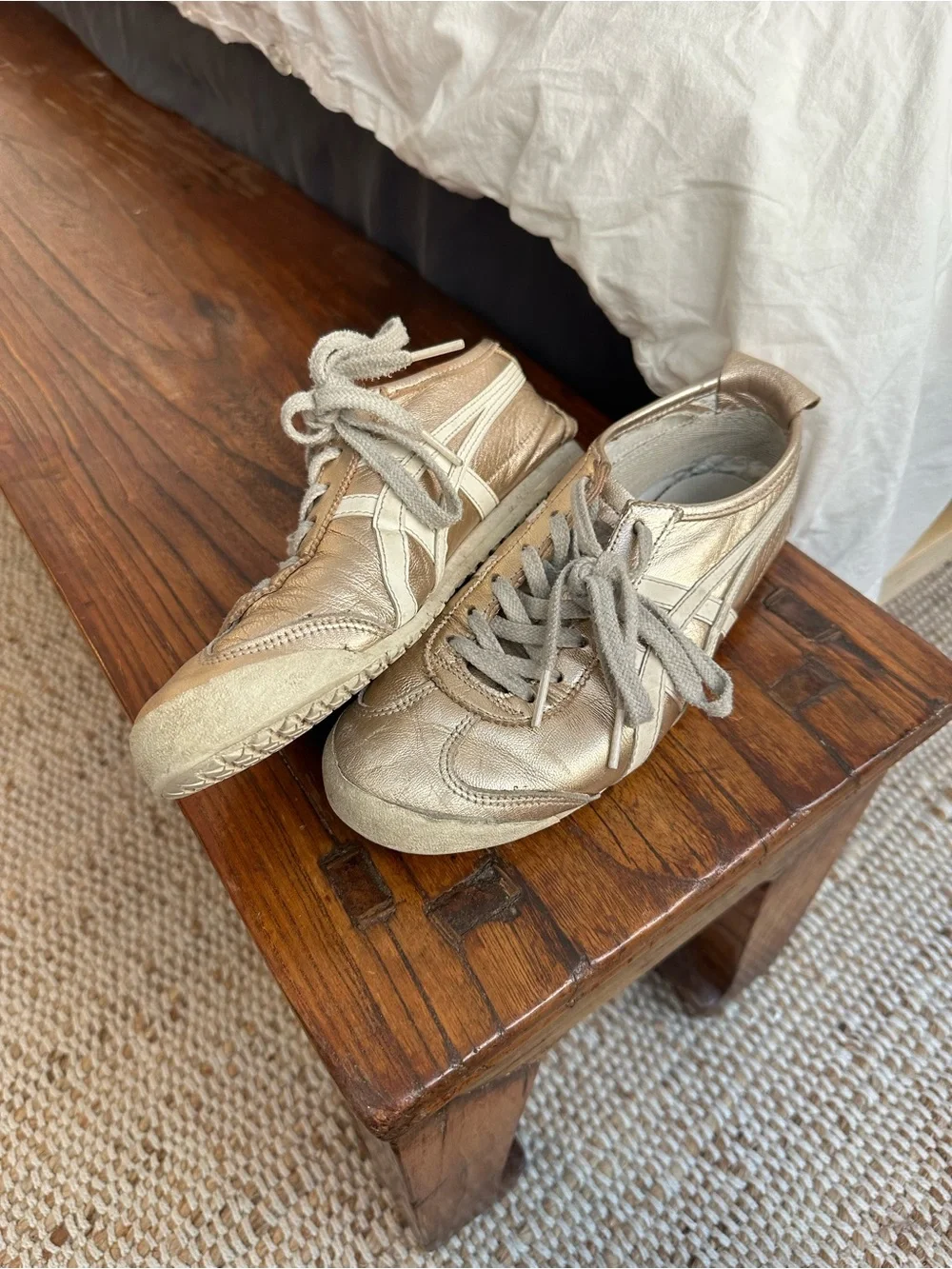 Onitsuka Tiger rose gold sneakers
